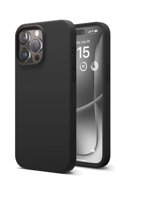 Compatible with iPhone 13 Pro max Case, Liquid Silicone Case, Full Body Protective Cover, Shockproof, Slim Phone Case, Anti-Scratch Soft Microfiber Lining color black