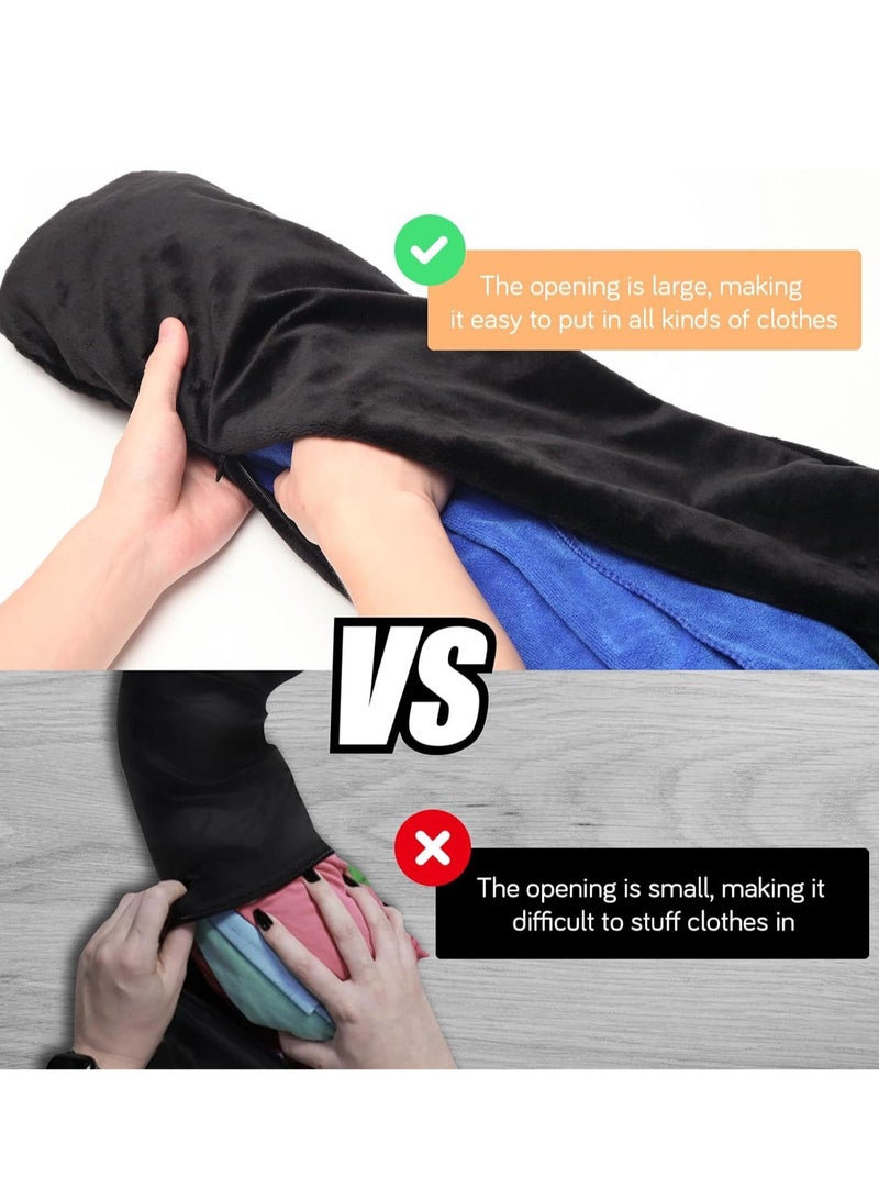Stuffable Travel Pillow Soft Plush Neck Pillow with Clothes Adjustable Travel Neck Pillow for Extra Luggage Fits 3 Days' Essentials for Car, Plane or Train No Filler  - Image 5