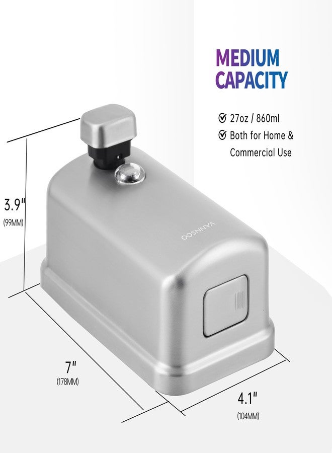 VANNSOO Commercial Soap Dispenser Wall Mount Bathroom, Hand Liquid Brushed Stainless Steel (27 fl.oz.) - Image 4