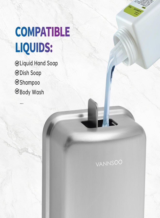 VANNSOO Commercial Soap Dispenser Wall Mount Bathroom, Hand Liquid Brushed Stainless Steel (27 fl.oz.) - Image 5