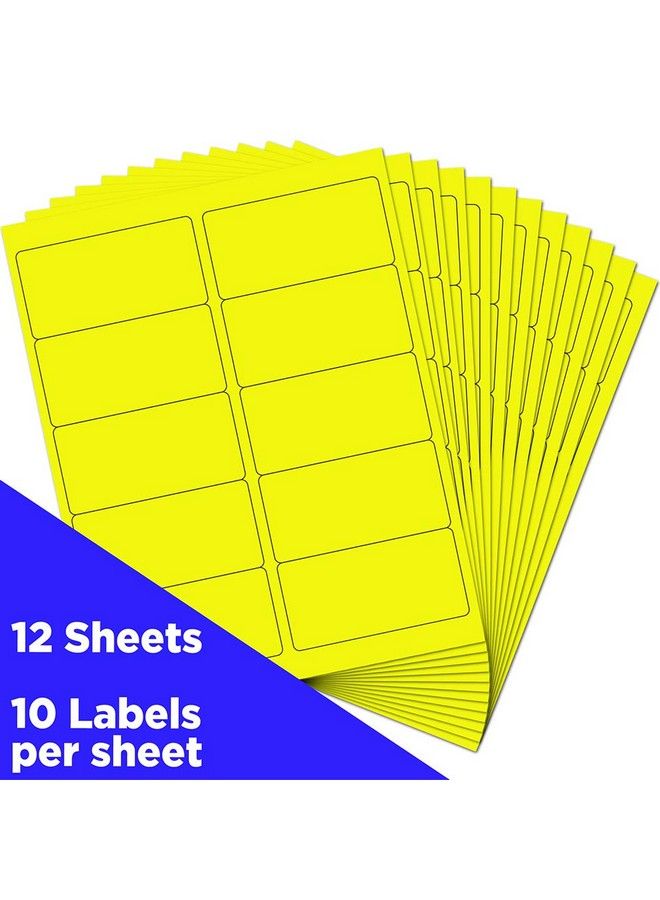 JAM Paper ملصقات عنوان الشحن قياسية 2 × 4 نيون فلوريسنت أصفر 120 عبوة - Image 3