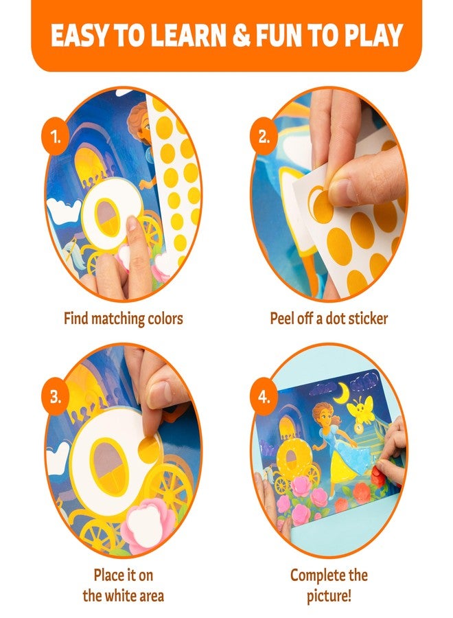 Clever Fox Play Dot Fun Sticker Art Kit for Kids Ages 3-7 - Mess-Free Fairy Tale & Princess Craft Set with 10 Picture Canvases and 2000+ Easy-Peel Dot Stickers - Creative Activity for Girls & Boys - Image 3