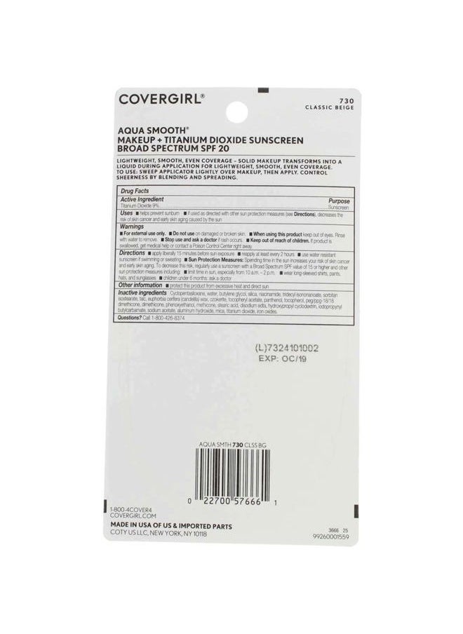 CoverGirl CoverGirl Aquasmooth SPF 20 Compact Foundation, 730 Classic Beige, 0.4 Ounce  - Image 3