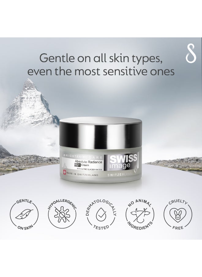 SWISS image - Brightening Night Cream with Niacinamide 50 ml Face Cream for Pigmentation & Dark Spot Reduction Improves skin texture & Repair skin Barrier |Men & Women All Skin Types Swiss Made - Image 1
