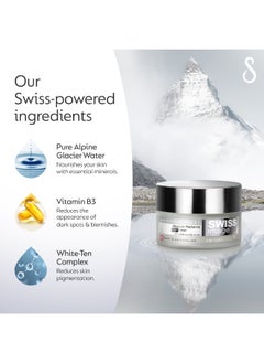 SWISS image Brightening Night Cream with Niacinamide 50 ml Face Cream for Pigmentation & Dark Spot Reduction Improves skin texture & Repair skin Barrier |Men & Women All Skin Types Swiss Made  - Image 3