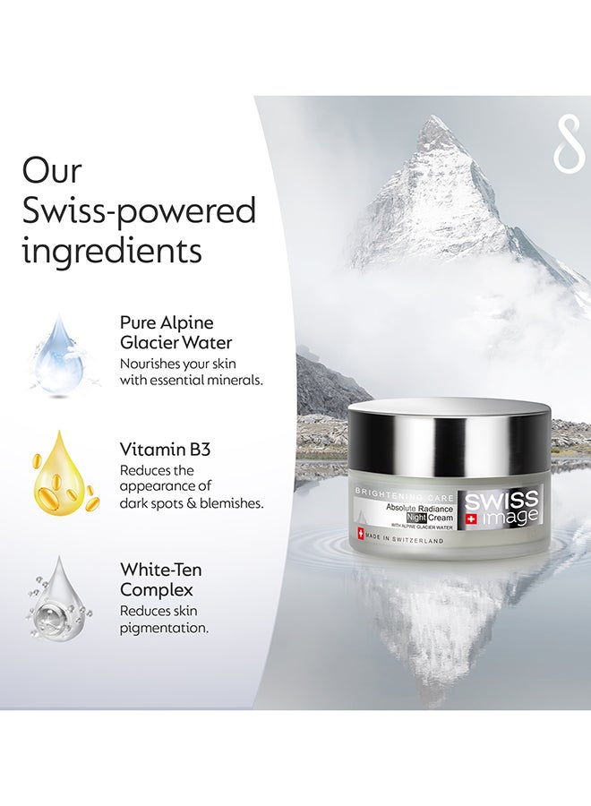 SWISS image Brightening Night Cream with Niacinamide 50 ml Face Cream for Pigmentation & Dark Spot Reduction Improves skin texture & Repair skin Barrier |Men & Women All Skin Types Swiss Made - Image 3