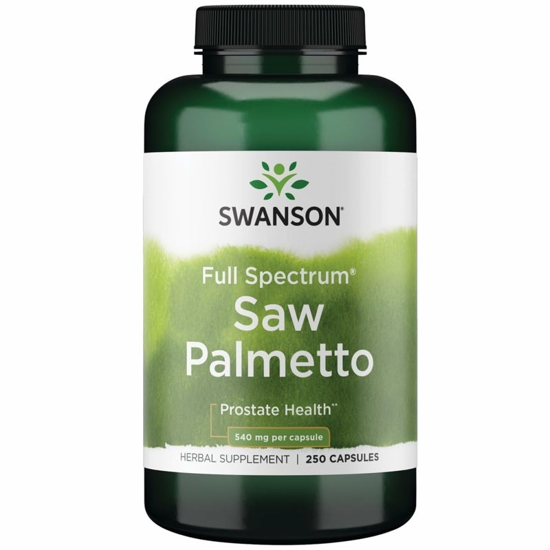 Swanson Saw Palmetto Herbal Supplement Promoting Male Prostate Health Support Natural Hair Supplement Urinary Health Support 540 mg 250 Capsules