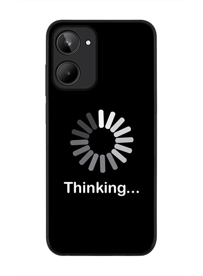 Stylizedd Rugged Black edge case for Realme 10 4G Slim fit Soft Case Flexible Rubber Edges Anti Drop TPU Gel Thin Cover -  Thinking - Image 1