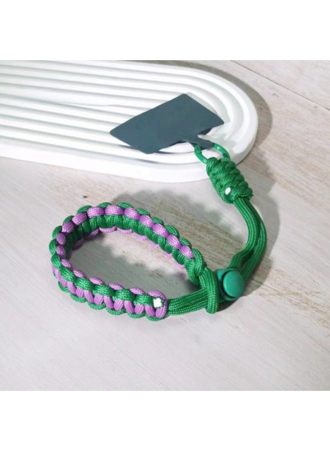 Braided Short Mobile Phone Lanyard Outdoor Sports Wrist Rope European Travel Strong Anti-lost Mobile Phone Case Universal Bracelet-Specifications:Black  - Image 4