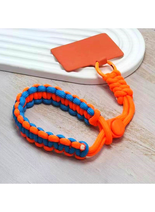 Braided Short Mobile Phone Lanyard Outdoor Sports Wrist Rope European Travel Strong Anti-lost Mobile Phone Case Universal Bracelet-Specifications:Black  - Image 3