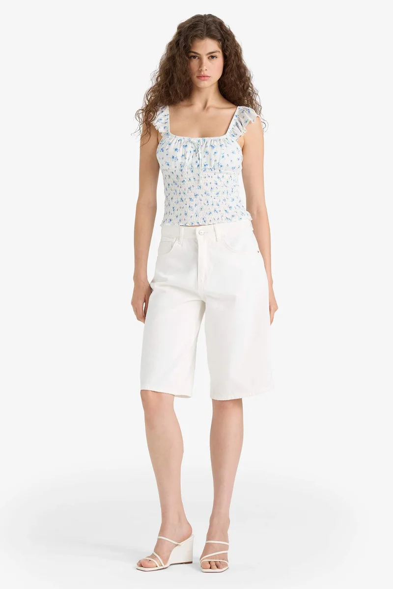 ديفاكتو Slim Fit Short Sleeve Blouse