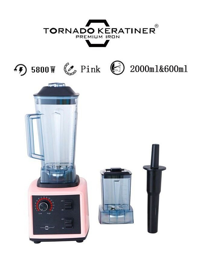 Tornado Keratiner Multifunctional Blender And Juicer 2L 5800W Pink/Black  - Image 1