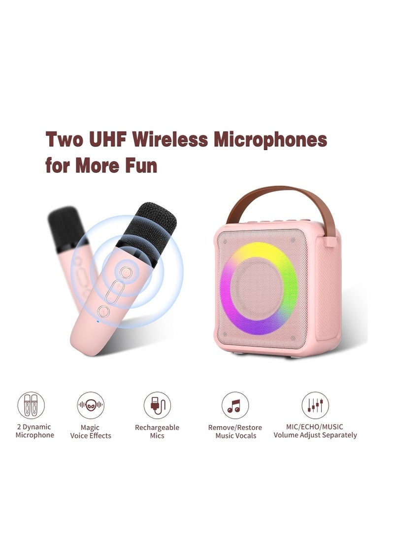 Ankuka Karaoke Toys for Kids & Adults with 2 Microphones, Portable Karaoke Machine with LED Light and Voice Changing Effects, Gifts for Age 3-18 Kids... - Image 5