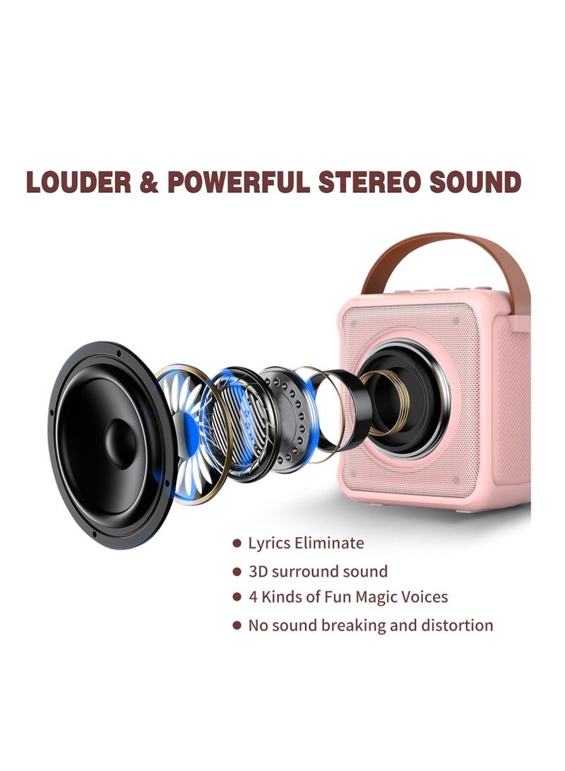 Ankuka Karaoke Toys for Kids & Adults with 2 Microphones, Portable Karaoke Machine with LED Light and Voice Changing Effects, Gifts for Age 3-18 Kids... - Image 3