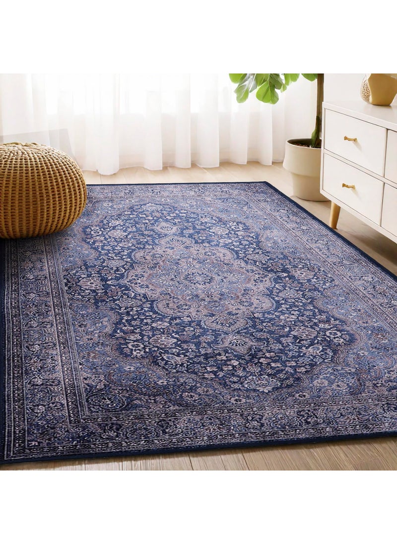 Status Contract Status Contract Rugs for Living Room | (4ft x 6ft) (Print) Carpet for Living Room Decor | Anti Skid Backing Home Essentials | Boho Rugs for Living Room, ice Velvet, Multicolor, Rectangular  - Image 1