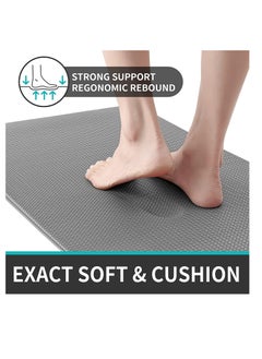 MIXDE Kitchen Mats,2 PCS Waterproof Non-slip Anti Fatigue Mats Cushioned For Kitchen Floor,Ergonomic Comfort Standing Runner Rug Floor Mat Set For Home Office Laundry Room,8mm Thick,45x75cm,45x120cm,Grey  - Image 2