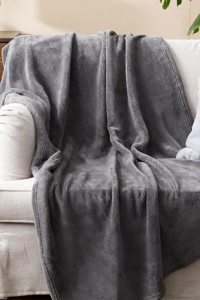 Mulberry Wellsoft Blanket, Anthracite TV Blanket, Plush, Polar Blanket, Double