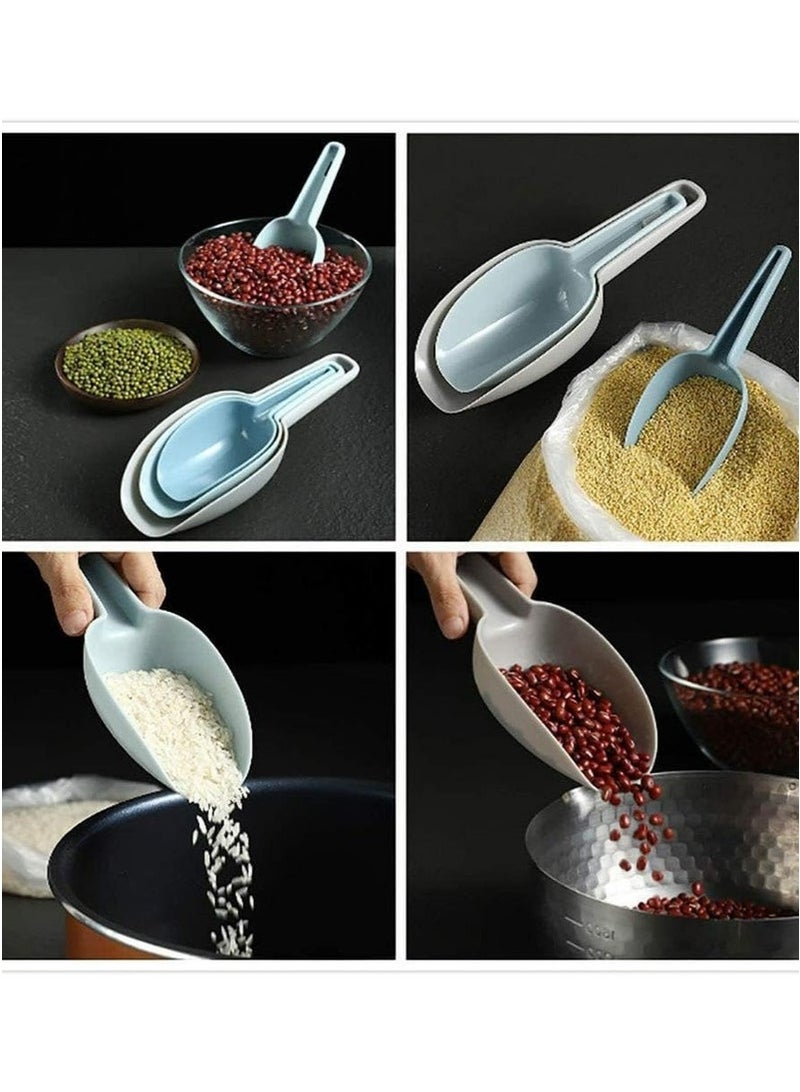 شاو تشن مجموعة من 3 مغارف بلاستيكية للثلج والطعام للمطبخ، للحاويات، المجمد، وطعام الحيوانات الأليفة (Mix I) - Image 4