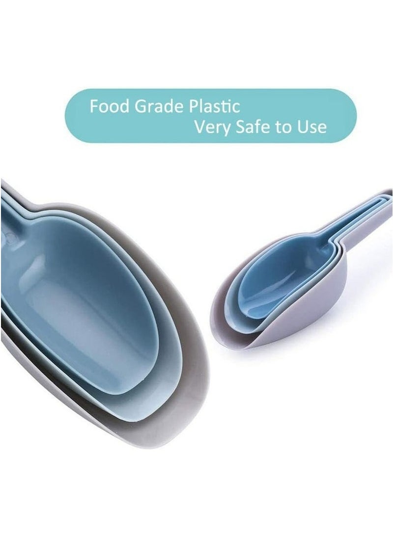 شاو تشن مجموعة من 3 مغارف بلاستيكية للثلج والطعام للمطبخ، للحاويات، المجمد، وطعام الحيوانات الأليفة (Mix I) - Image 3