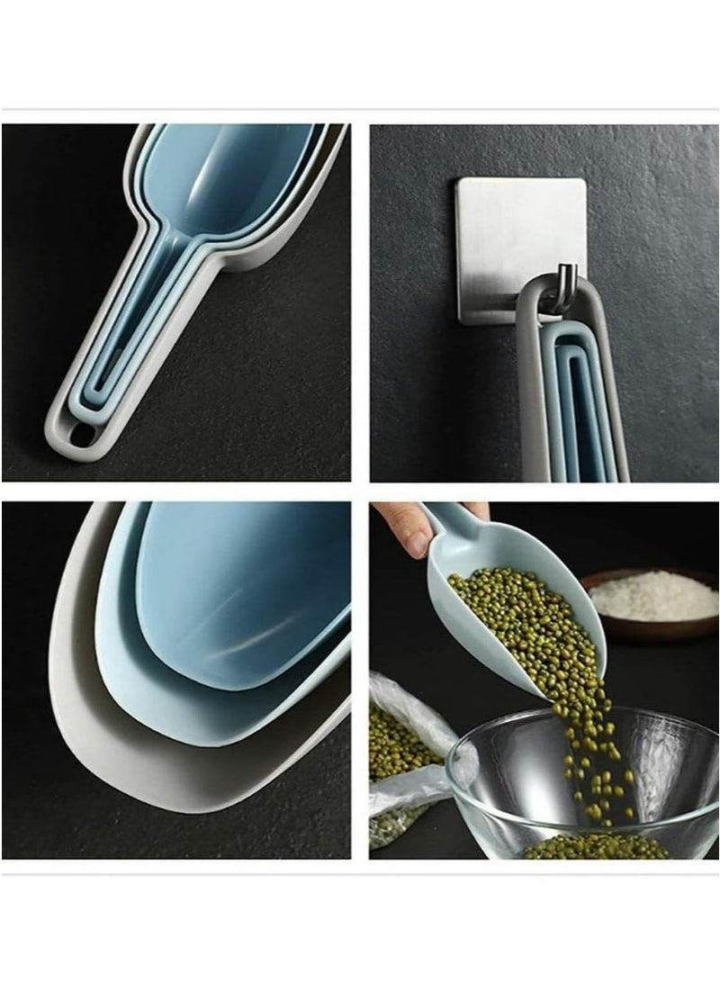 شاو تشن مجموعة من 3 مغارف بلاستيكية للثلج والطعام للمطبخ، للحاويات، المجمد، وطعام الحيوانات الأليفة (Mix I) - Image 5