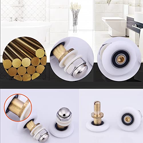 Cokritsm 8pcs 27mm Sliding Shower Door Wheels, Replacement Rollers for Curved Glass Doors 4-6mm - Image 3