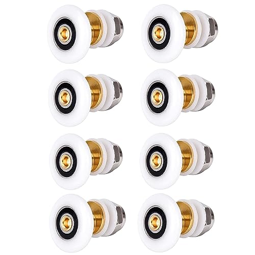 Cokritsm 8pcs 27mm Sliding Shower Door Wheels, Replacement Rollers for Curved Glass Doors 4-6mm - Image 1