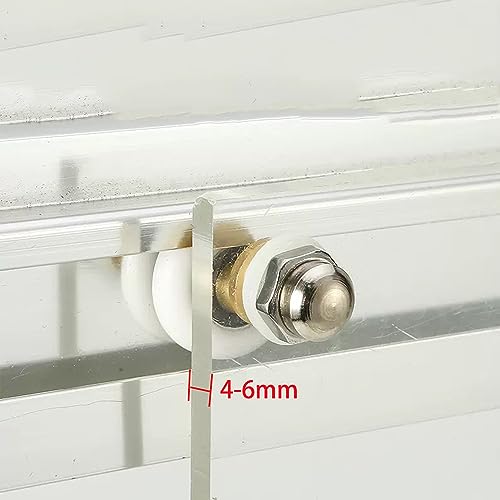 Cokritsm 8pcs 27mm Sliding Shower Door Wheels, Replacement Rollers for Curved Glass Doors 4-6mm - Image 4