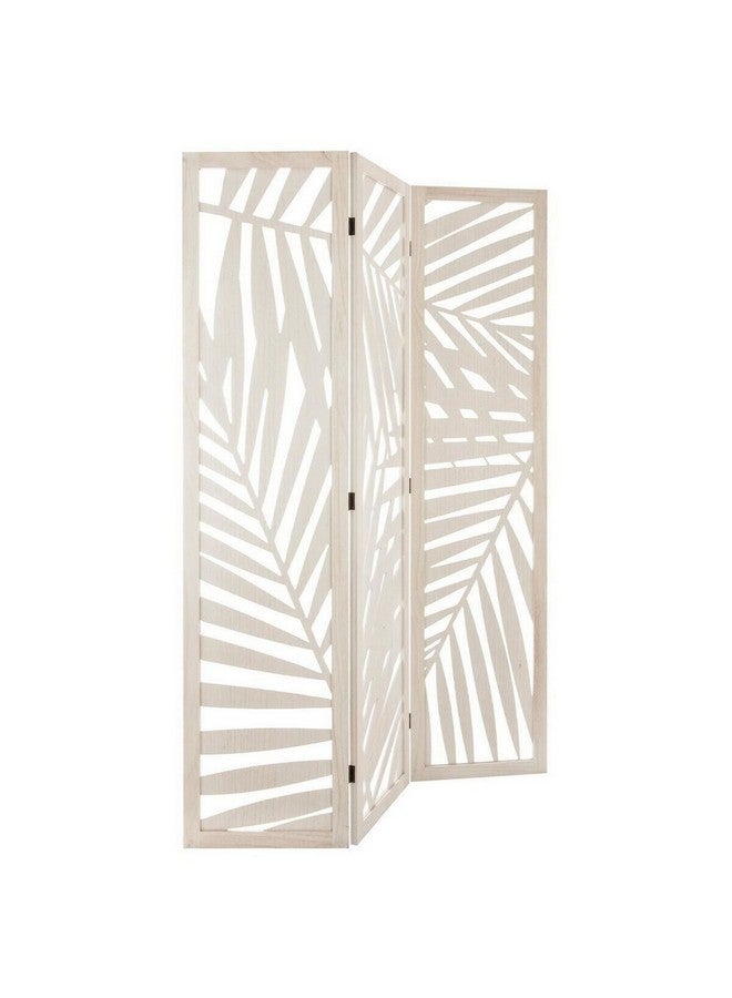 اتموسفيرا أكيرا مقسم غرف خشبي قابل للطي بنمط أوراق نباتية أبيض 170 × 120 × 1.8 سم 156866B - Image 1