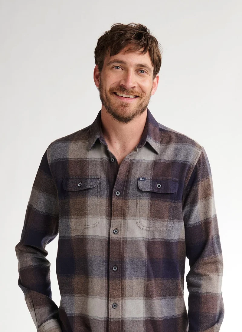 بترول اندستريز قميص رجالي بأكمام طويلة كاروهات