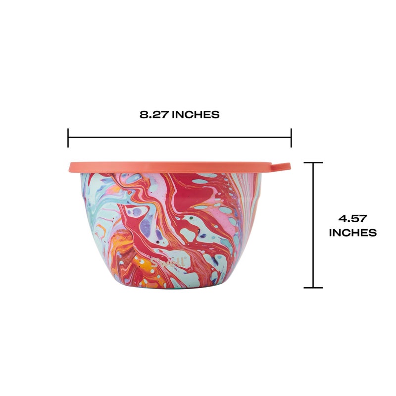 S'well Stainless Steel Salad Bowl Kit 64oz, Marble Swirl, Comes with 2oz Mini Canister and Removable Tray for Organization, Leakproof, Easy to Clean, Dishwasher Safe - Image 4