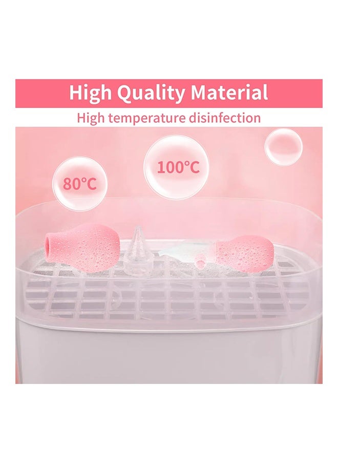 Silicone Nasal Aspirator for Baby Safe Nose Suction Bulb for Baby to Promote Breathing Reusable Nose Sucker for Toddler,Nose Cleaning Tweezers for Nose Congestion Relief in Babies and Toddlers(pink)  - Image 3