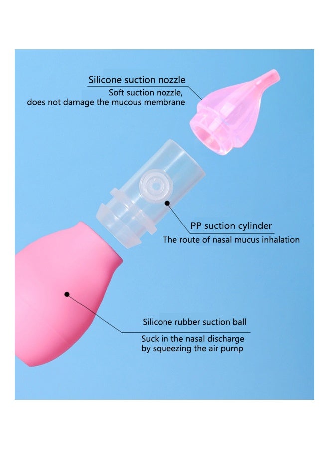 Silicone Nasal Aspirator for Baby Safe Nose Suction Bulb for Baby to Promote Breathing Reusable Nose Sucker for Toddler,Nose Cleaning Tweezers for Nose Congestion Relief in Babies and Toddlers(pink)  - Image 2