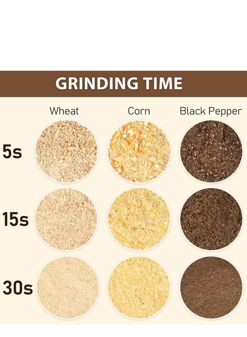 Arabest Electric Grain Grinder, 150g Large Capacity Ultra-Fine Grinder with 650w High Power Grinder for Coffee Beans / Vanilla / Spices / Nuts / Grains Fast Grinding,27000 RPM Grinder,20S Precision Grinding - Image 3