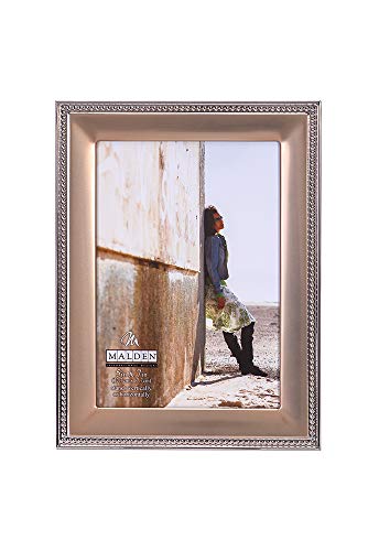 Malden إطار صور معدني كلاسيكي ذهبي مع خرز فضي 2-تون من مالدن إنترناشونال ديزاينز 5295-57، 5x7، ذهبي - Image 1