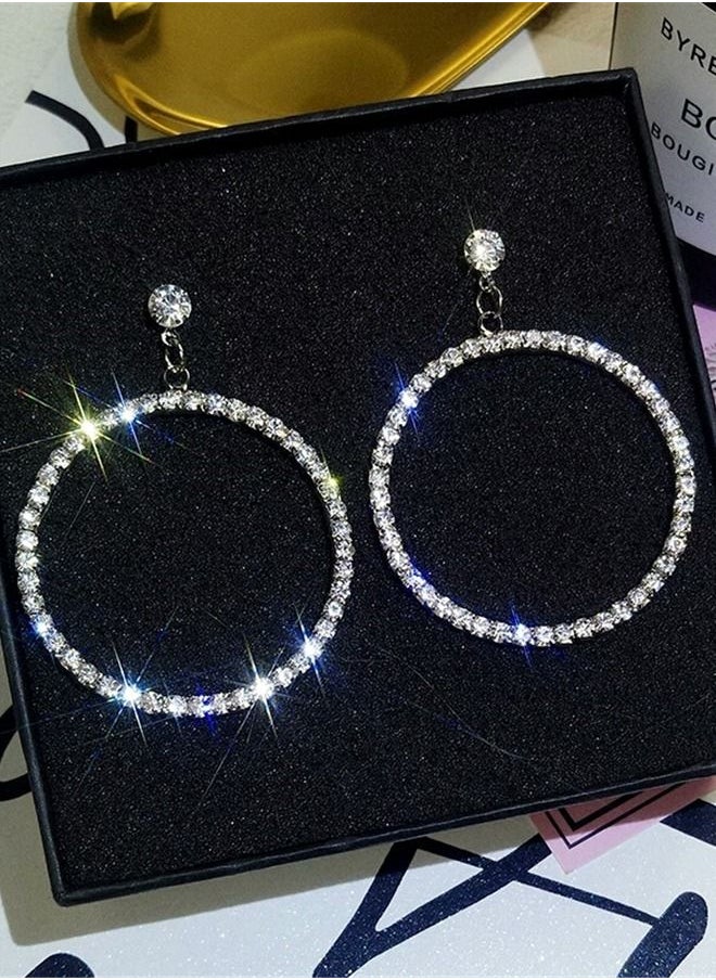 MissTiara - Fashionable temperament and versatile big circle full of diamonds with exaggerated personality big earrings - Image 1