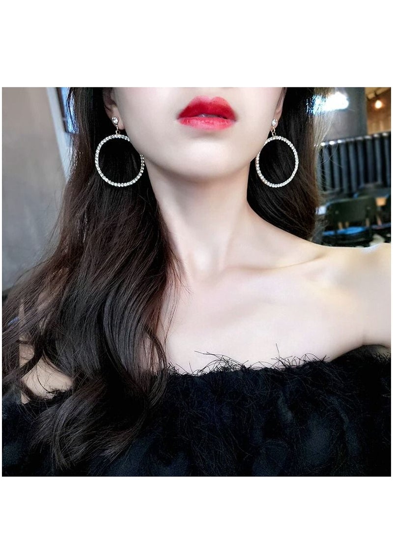 MissTiara - Fashionable temperament and versatile big circle full of diamonds with exaggerated personality big earrings - Image 1