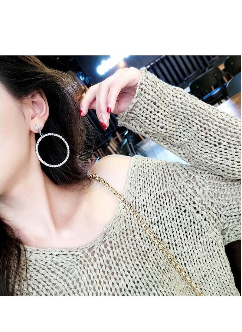 MissTiara - Fashionable temperament and versatile big circle full of diamonds with exaggerated personality big earrings - Image 1