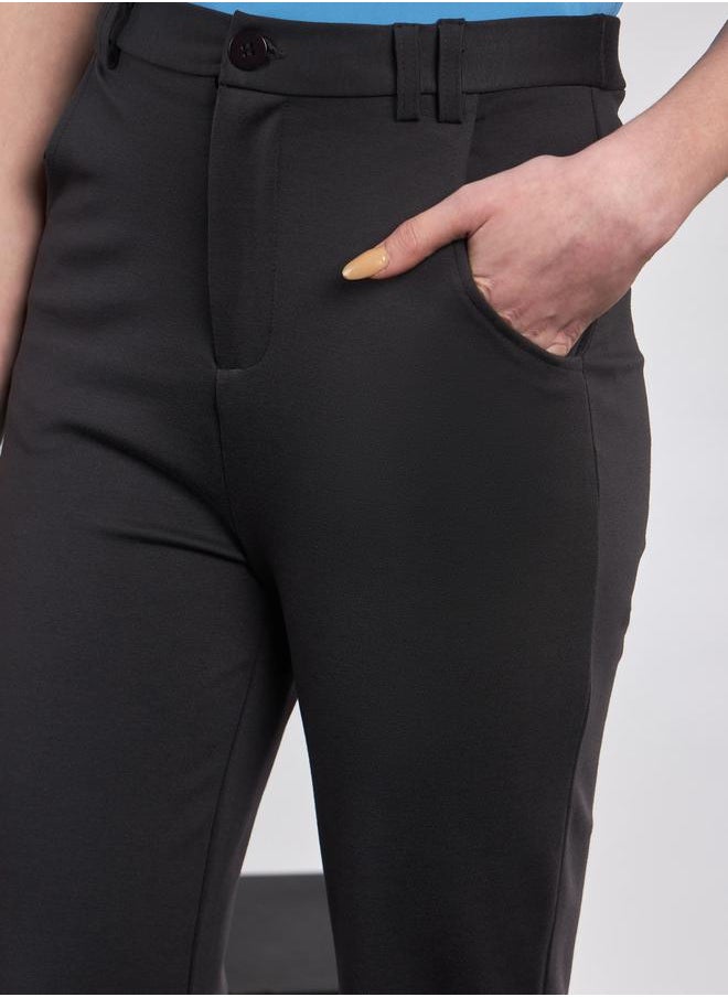 SASSAFRAS - Solid Knit Bell Bottom Pants by Styli - Image 1