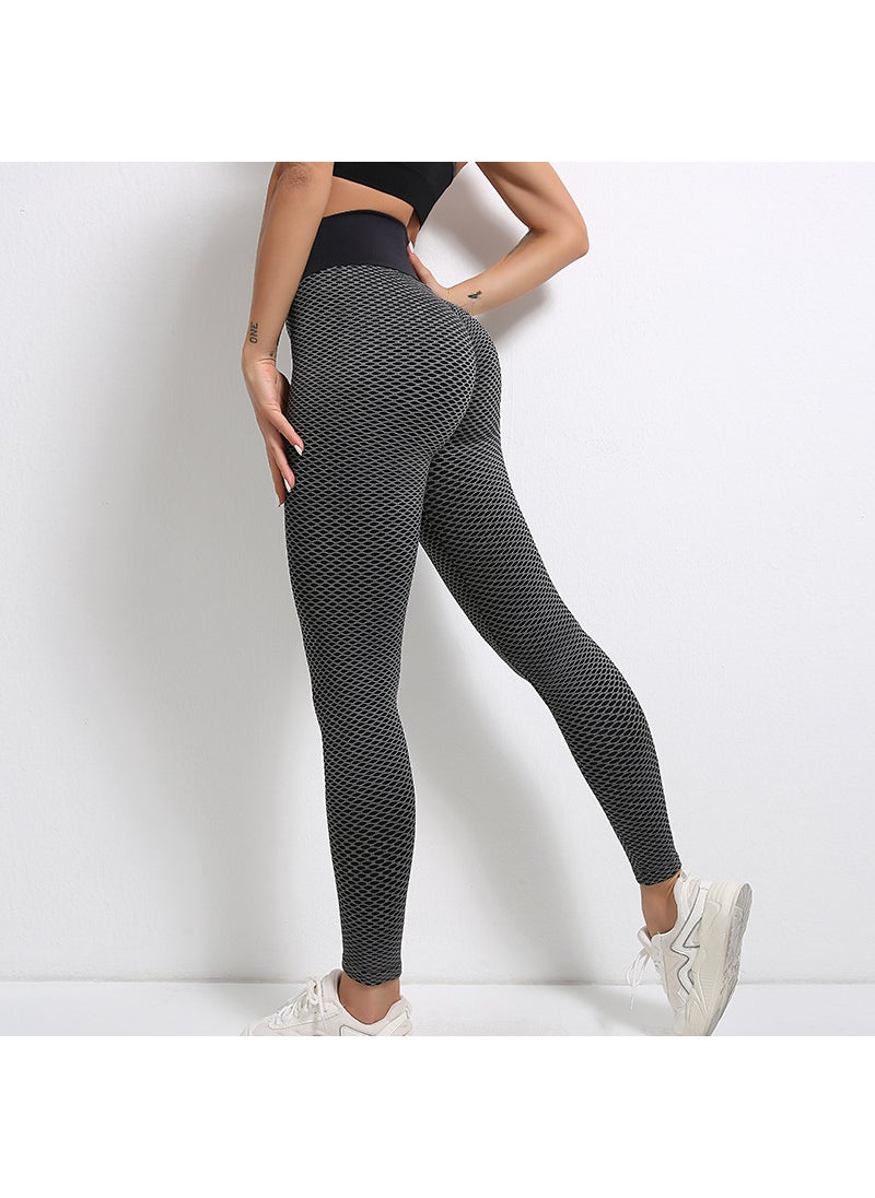 Generic - High-Waist Butt-Lift Fitness Peach Leggings for Women Black - Image 1