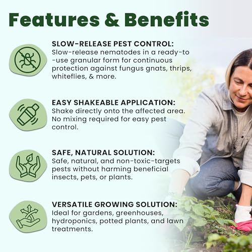 The Environmental Factor NemaKnights Slow-Release Nematodes - Biological Pest Control for Fungus Gnats, Thrips, & Whiteflies (280g, Treats Up to 50 Planters) - Image 2