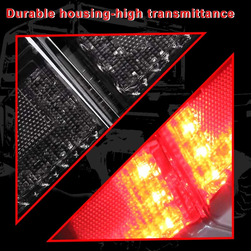 CPOWACE Ranger Smoked LED Tail Light Assembly, Black Rear Brake Lamp Left&Right Taillights Compatible with Polaris Ranger XP/1000/Crew 2018-2024,Replace 2413766 - Image 5