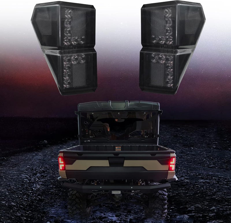 CPOWACE Ranger Smoked LED Tail Light Assembly, Black Rear Brake Lamp Left&Right Taillights Compatible with Polaris Ranger XP/1000/Crew 2018-2024,Replace 2413766 - Image 1
