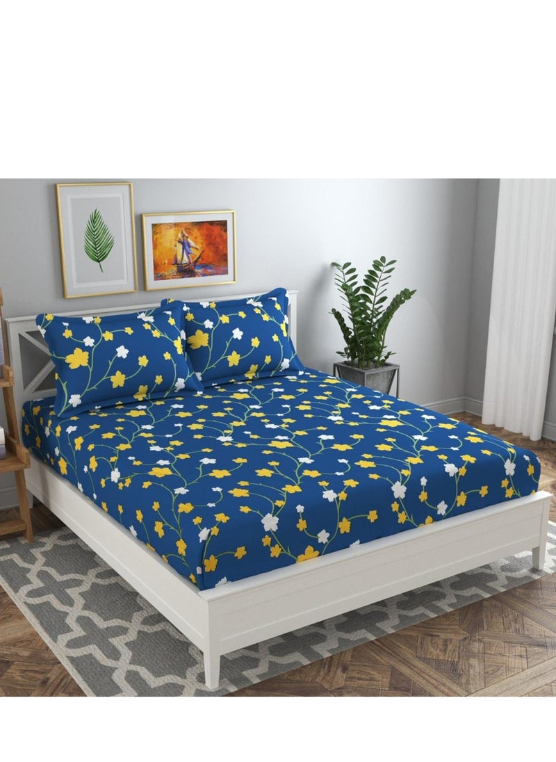 BSB BSB HOME® Glace Cotton 180 TC Big Flower Printed Single Bedsheets with 1 King Size Pillow Cover, (60X90 Inches, 4 X 6 Feet) 148*228 cms  - Image 4