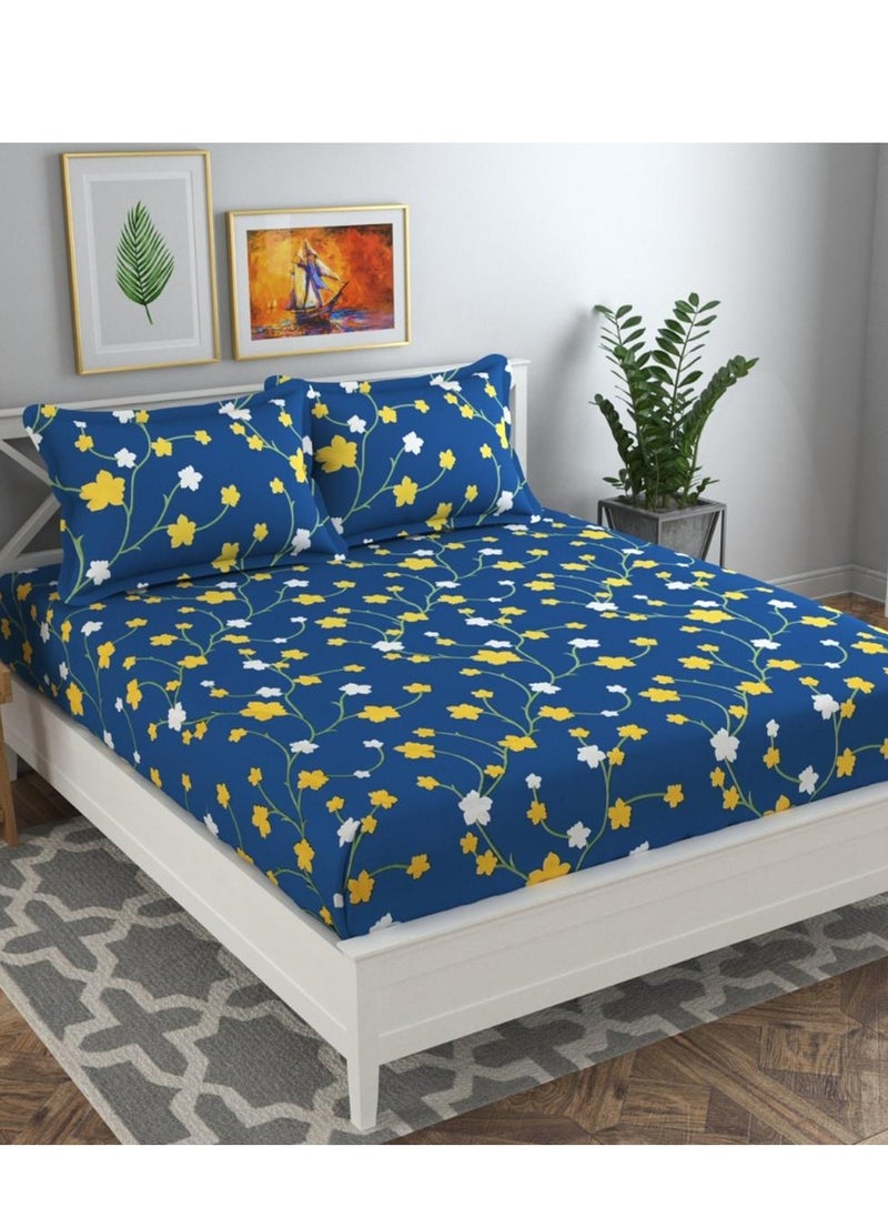 BSB BSB HOME® Glace Cotton 180 TC Big Flower Printed Single Bedsheets with 1 King Size Pillow Cover, (60X90 Inches, 4 X 6 Feet) 148*228 cms  - Image 1