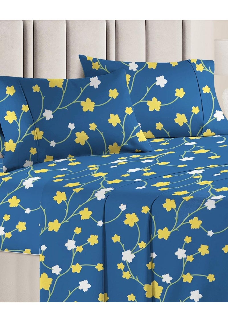 BSB BSB HOME® Glace Cotton 180 TC Big Flower Printed Single Bedsheets with 1 King Size Pillow Cover, (60X90 Inches, 4 X 6 Feet) 148*228 cms  - Image 3