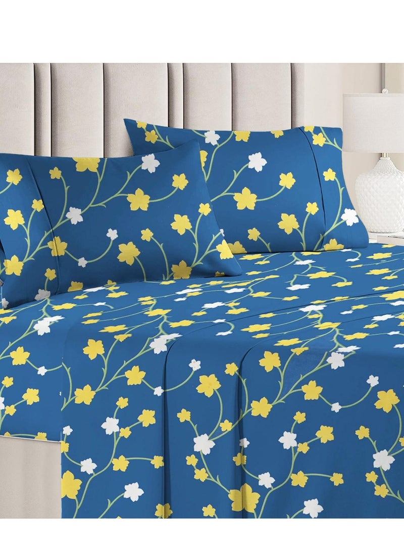 BSB BSB HOME® Glace Cotton 180 TC Big Flower Printed Single Bedsheets with 1 King Size Pillow Cover, (60X90 Inches, 4 X 6 Feet) 148*228 cms  - Image 2