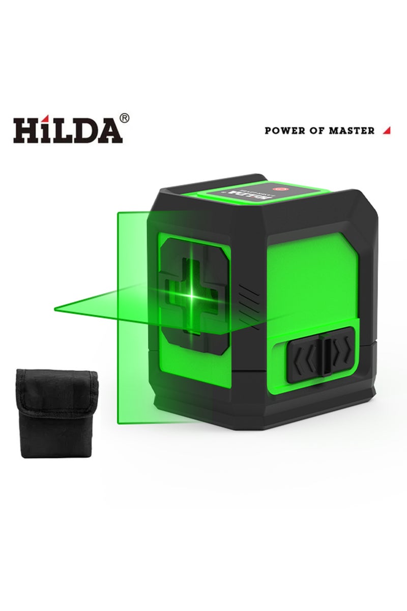 إيروريكس مجموعة من 8 أجهزة قياس مستوى الليزر من هيلدا، جهاز قياس مستوى ليزر أخضر متقاطع بخطين، ليزر أفقي ورأسي، ليزر ذاتي