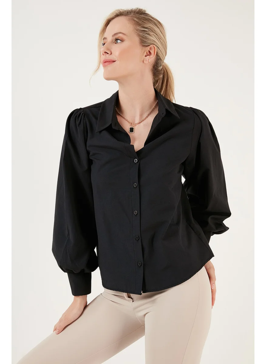 Lela Regular Fit Balloon Sleeve Poplin Shirt Women's Shirt 611GO0153