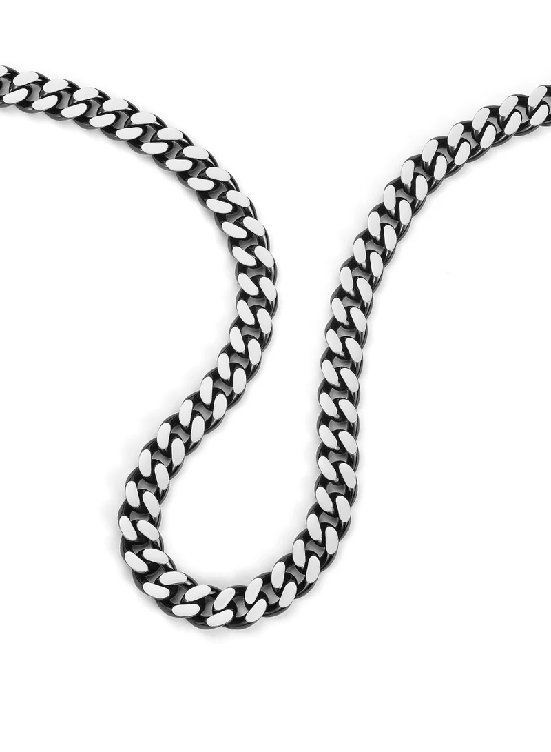 POLICE Centurion Black/Silver Stainless Steel Gents Necklace