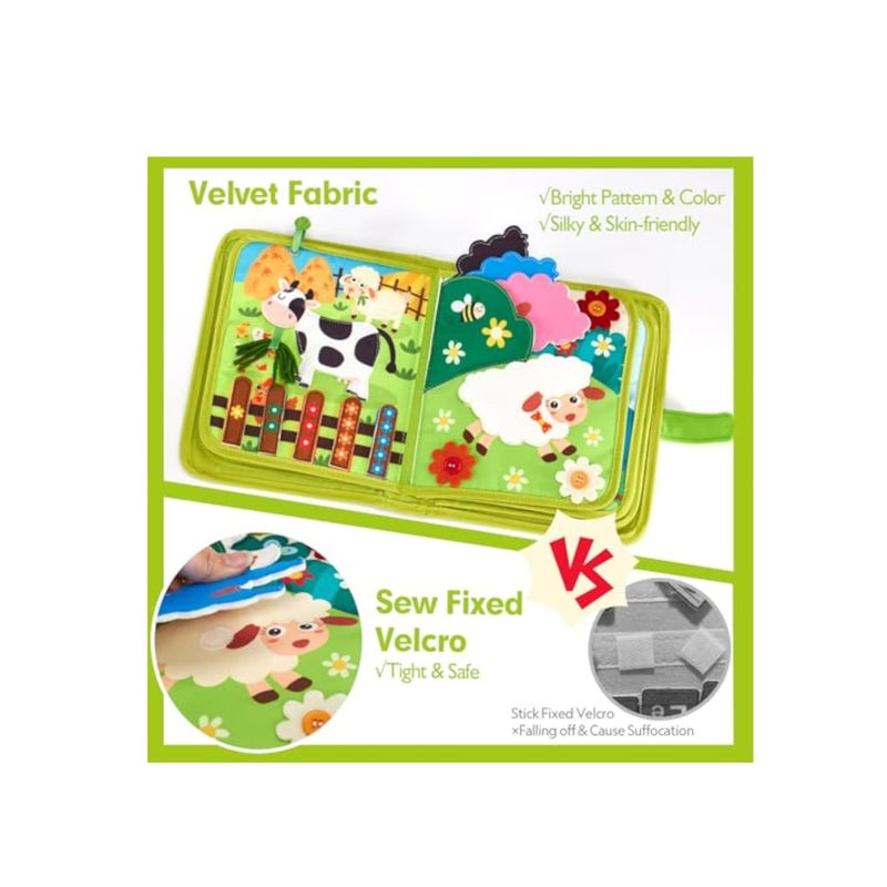 SOLARAE Toddler Busy Board, Busy Book for Toddler, Montessori Busy Board, Educational Learning Sensory Busy Book, 20 in 1 Quiet Activity Book with Life Skills, Cognition, Sorting, Matching, Preschool Learning - Image 4